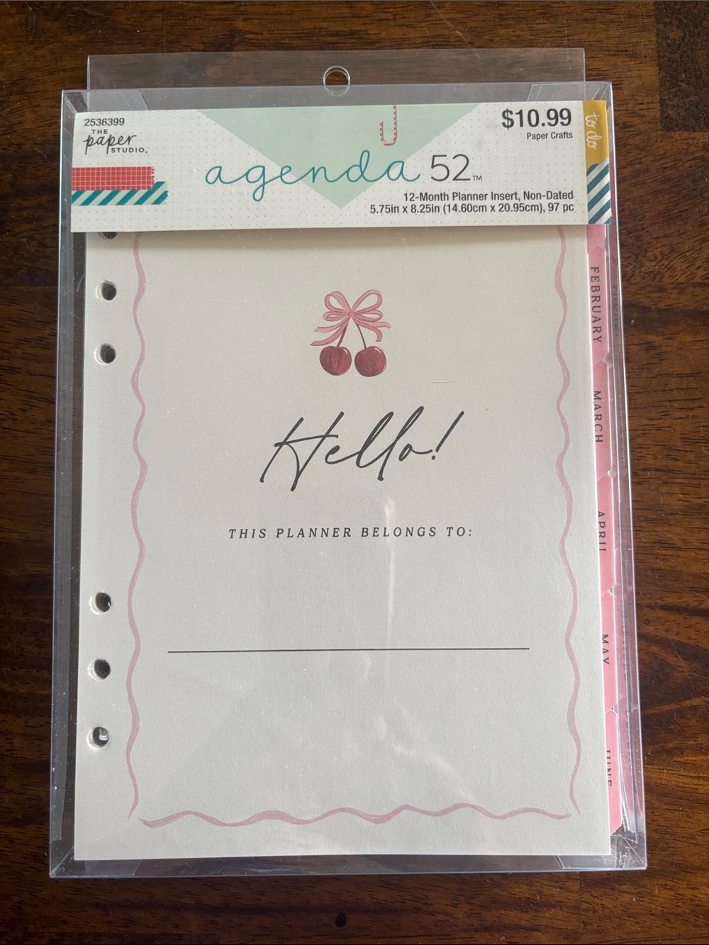 Agenda 52 Planner Inserts - Pink & Cream Cover